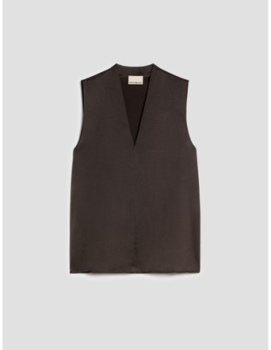 Top in raso di seta stretch Penny Black – Testa di moro - foto 2