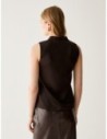 Top in raso di seta stretch Penny Black – Testa di moro