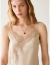 Top in raso con pizzo Penny Black – Naturale