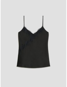Top in raso con pizzo Penny Black – Nero - foto 1 2