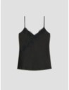 Top in raso con pizzo Penny Black – Nero
