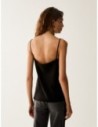 Top in raso con pizzo Penny Black – Nero