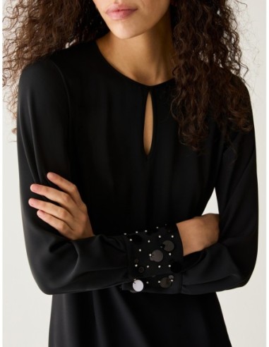 Abito tubino con ricami bijou Penny Black – Nero - foto 4