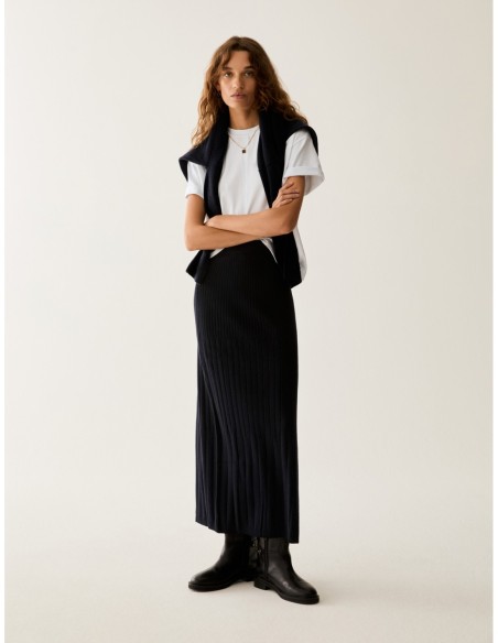 Gonna in maglia a coste Penny Black – Nero - foto 1