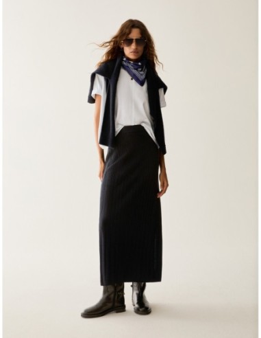 Gonna in maglia a coste Penny Black – Nero - foto 5