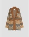 Cardigan jacquard con frange Penny Black – Tabacco Cardigan jacquard con frange Penny Black – Tabacco