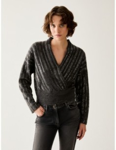 Maglia con ricami di paillettes Penny Black – Grigio - foto 1