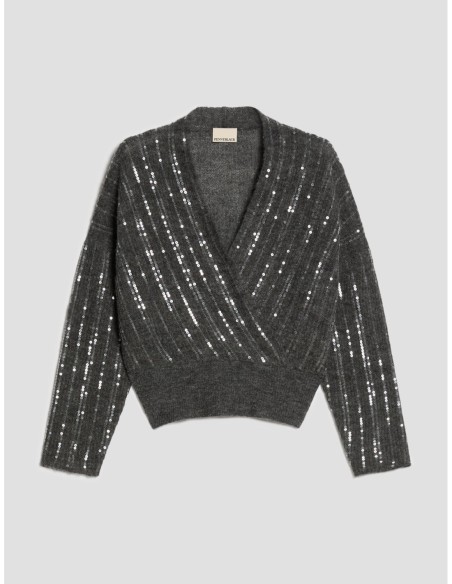 Maglia con ricami di paillettes Penny Black – Grigio - foto 2