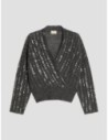 Maglia con ricami di paillettes Penny Black – Grigio