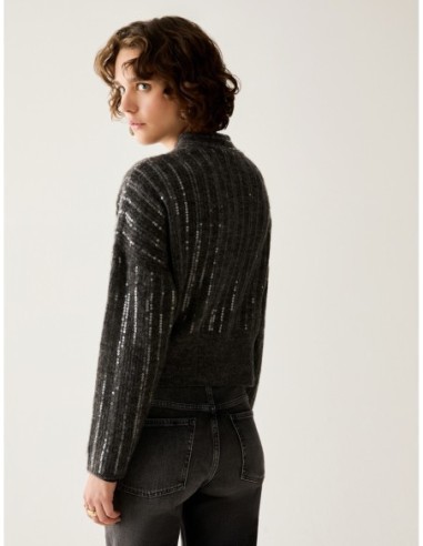 Maglia con ricami di paillettes Penny Black – Grigio - foto 3
