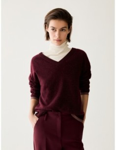 Maglia con micro-paillettes Penny Black – Bordeaux - foto 1