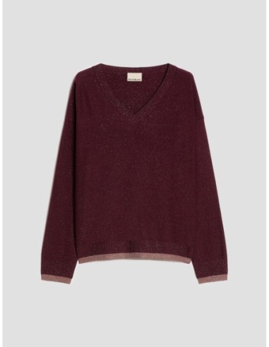 Maglia con micro-paillettes Penny Black – Bordeaux - foto 2