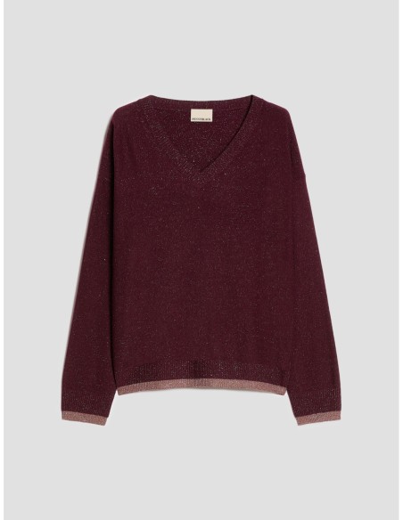 Maglia con micro-paillettes Penny Black – Bordeaux - foto 2