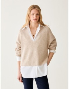 Maglia a punto pannocchia Penny Black – Beige - foto 1