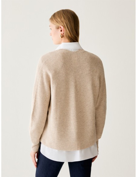 Maglia a punto pannocchia Penny Black – Beige - foto 3