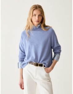 Maglia boxy fit in blend di lana Penny Black – Azzurro - foto 1