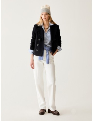 Maglia boxy fit in blend di lana Penny Black – Azzurro - foto 5