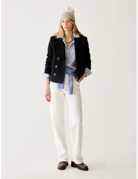 Maglia boxy fit in blend di lana Penny Black – Azzurro - foto 5