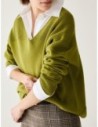 Pull scollo a V in blend di lana Penny Black – Pistacchio Pull scollo a V in blend di lana Penny Black – Pistacchio