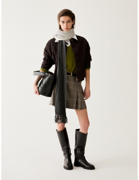 Pull scollo a V in blend di lana Penny Black – Pistacchio - foto 5