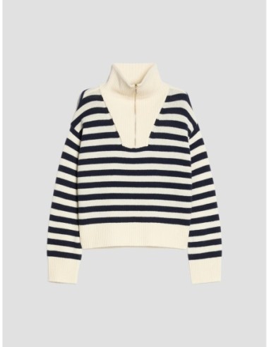 Maglia in blend di lana con zip Penny Black – Bianco - foto 2