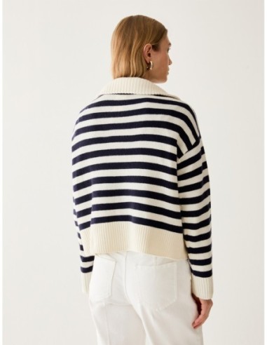 Maglia in blend di lana con zip Penny Black – Bianco - foto 3