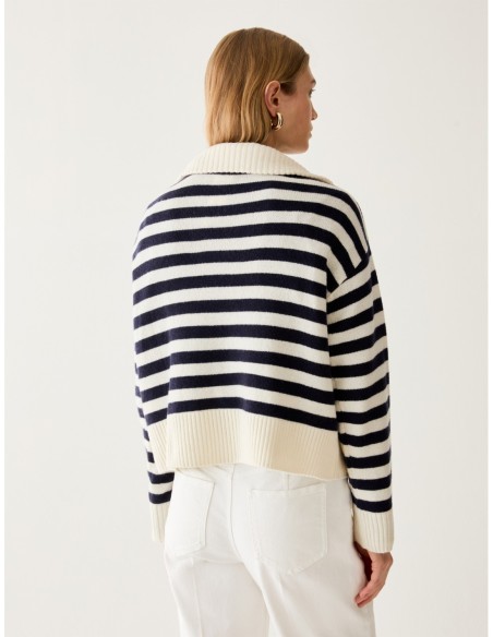 Maglia in blend di lana con zip Penny Black – Bianco - foto 3
