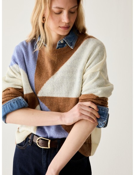 Maglia a intarsio in mohair blend Penny Black – Azzurro - foto 4