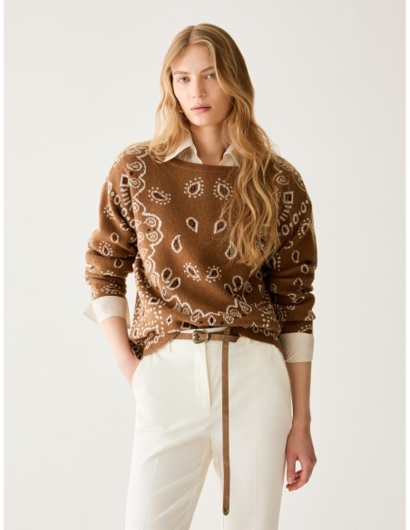 Maglia jacquard a motivi paisley Penny Black – Tabacco - foto 1