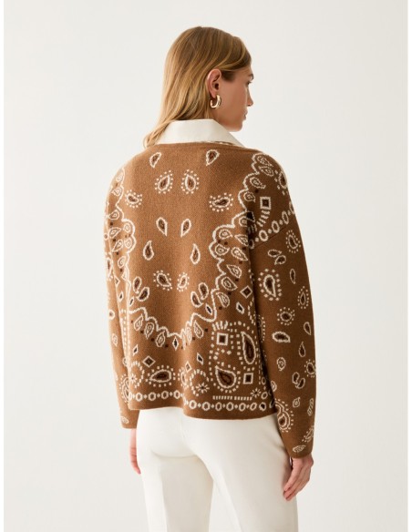 Maglia jacquard a motivi paisley Penny Black – Tabacco - foto 3