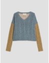Maglia color block mouliné Penny Black – Blu di Prussia