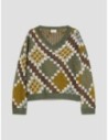 Maglia jacquard in mohair blend Penny Black – Verde kaki