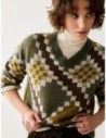 Maglia jacquard in mohair blend Penny Black – Verde kaki
