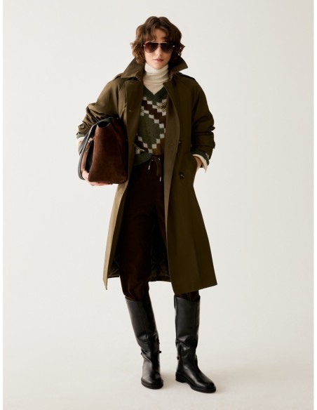 Maglia jacquard in mohair blend Penny Black – Verde kaki - foto 5