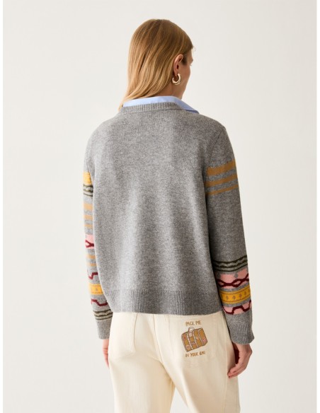 Maglia con grafiche e ricami Penny Black – Grigio azzurro - foto 3