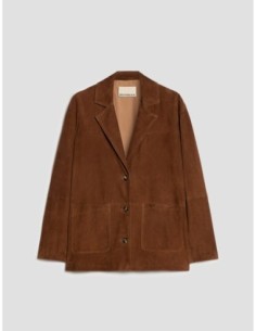 Blazer in pelle scamosciata Penny Black – Cuoio - foto 1 2
