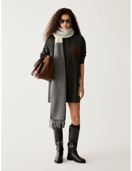Abito in jersey a punto Milano Penny Black – Grigio melange - foto 5