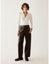 Pantaloni in jersey spalmato Penny Black – Testa di moro