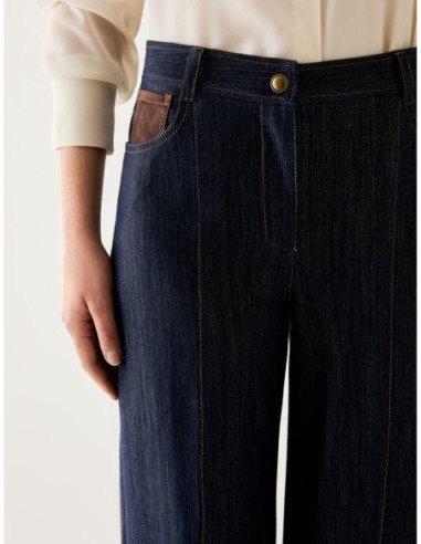 Jeans straight leg in jersey Penny Black – Blu notte - foto 4