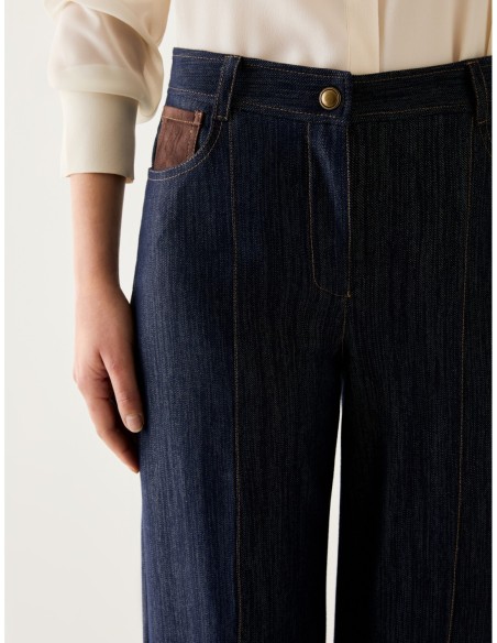 Jeans straight leg in jersey Penny Black – Blu notte - foto 4