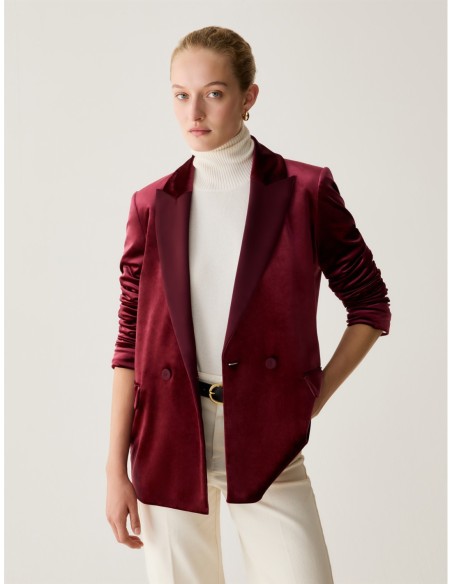 Blazer in jersey velluto e raso Penny Black – Bordeaux - foto 1