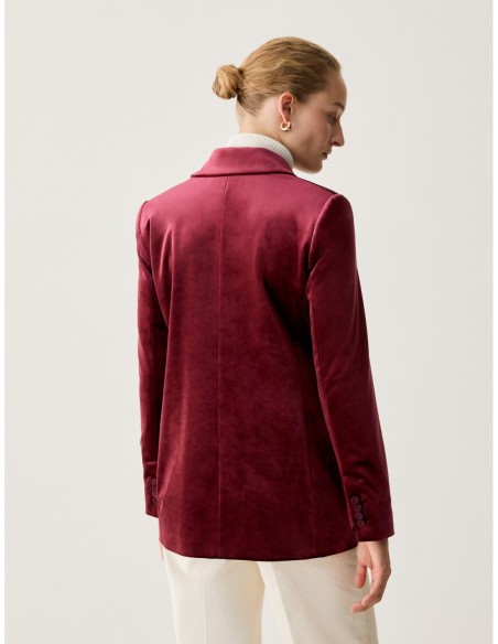 Blazer in jersey velluto e raso Penny Black – Bordeaux - foto 3