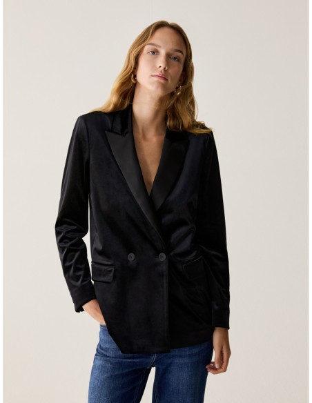 Blazer in jersey velluto e raso Penny Black – Nero - foto 1