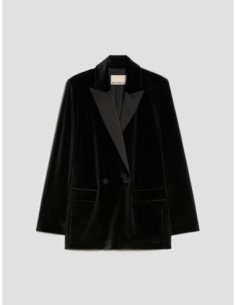 Blazer in jersey velluto e raso Penny Black – Nero - foto 1 2