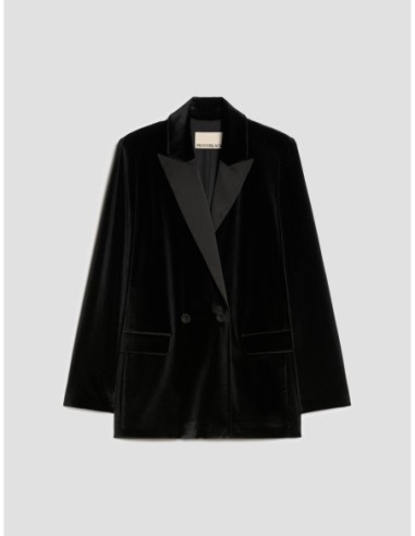 Blazer in jersey velluto e raso Penny Black – Nero - foto 2