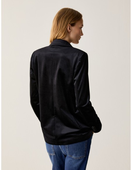 Blazer in jersey velluto e raso Penny Black – Nero - foto 3