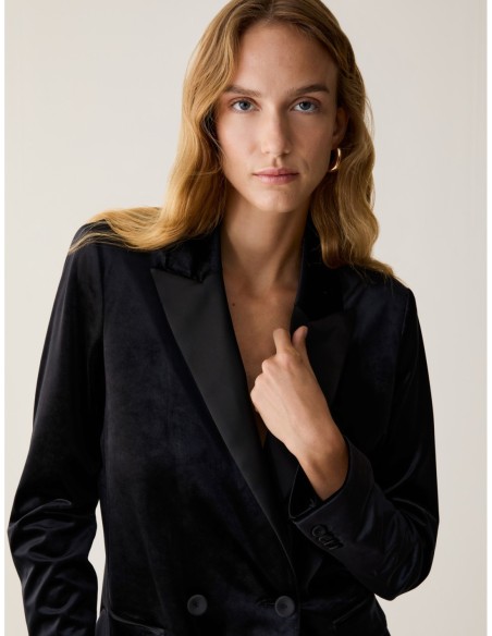 Blazer in jersey velluto e raso Penny Black – Nero - foto 4