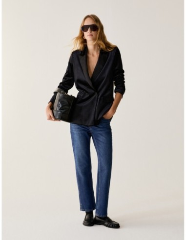 Blazer in jersey velluto e raso Penny Black – Nero - foto 5