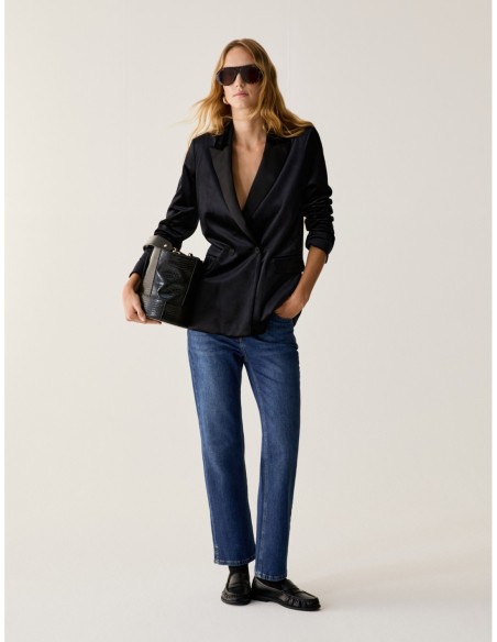 Blazer in jersey velluto e raso Penny Black – Nero - foto 5