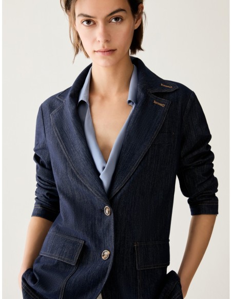 Blazer in jersey effetto denim Penny Black – Blu notte - foto 4